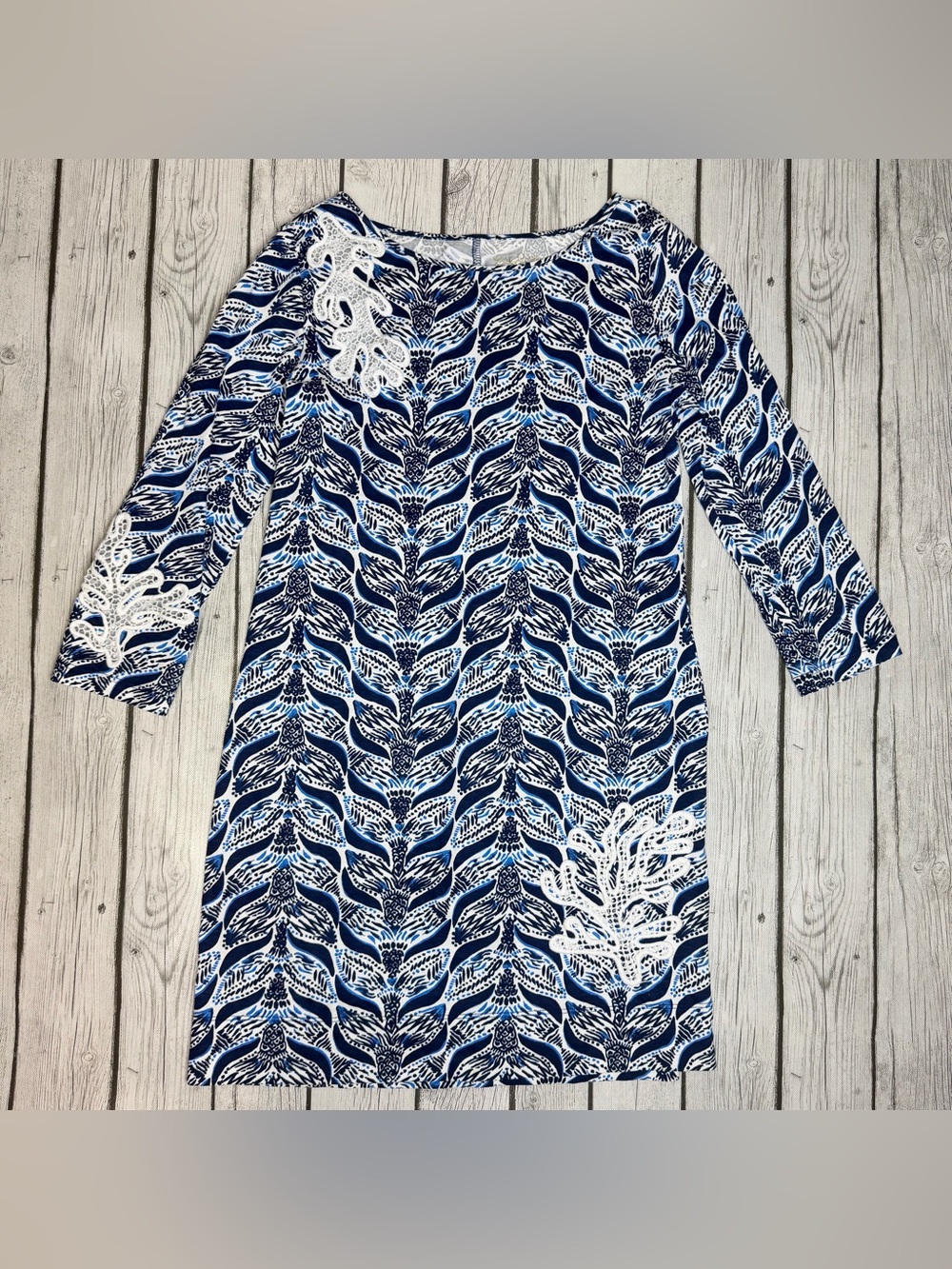 Lilly Pulitzer Women's S Marlowe Pima Cotton Dress A Mermaid's Tail